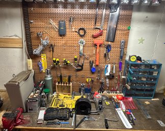 Workshop Wall And 2 Drawers Of Tools-all Items In Photos