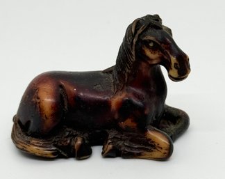 Miniature Horse Japanese Netsuke Boxwood?  #735