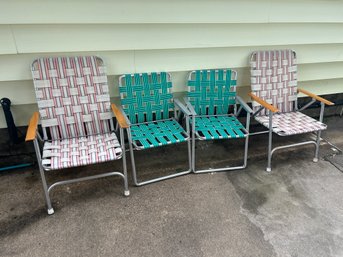 2 Pairs Of Vintage Aluminum Folding Chairs