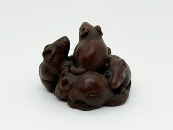 Twisted Rat Japanese Netsuke Boxwood? #761
