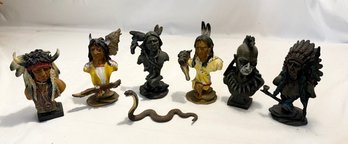 Southwestern Reflections Native American Bust Figures And Safari Snake #771