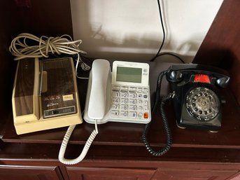 Vintage Rotary Phone And Cobra Cordless And AT&T Corded Standard Phone