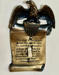 Vintage Freedom Thomas Jefferson Brass Light Switch Cover