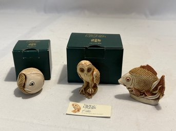 Harmony Kingdom Figurines Ollie In Original Box, Roly Poly Fats (solid) W/box, Treasure Jest Midas Touch #784