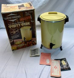 West Bend Insulated Party Perk Coffee Percolator Dispenser 12 To 30 Cup