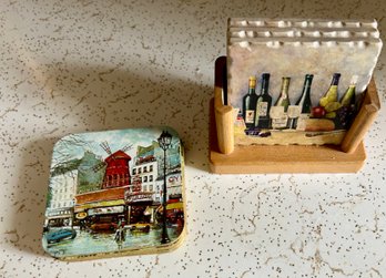Paris And Wine Coasters