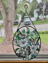 Beautiful Butterfly And Flowers Suncatcher