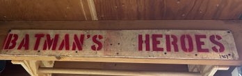 Batman's Heroes Wooden Sign 3ft