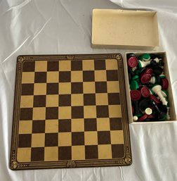 Vintage Checkers Chess Board