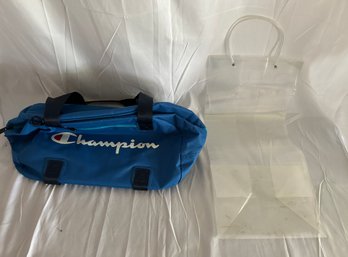 Champion Travel Sport Bag And Clear Nylon Bag