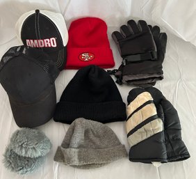 Winter Beanie, Hat, San Francisco 49rs, Earmuff, Gloves