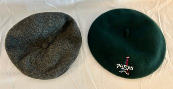 Paris Embroidered Wool Beret And Country Gentleman Dark Gray Newsboy Italy Wool Hat Blend Medium