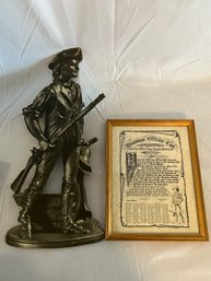 Minuteman Officer's Club Plaque And Minuteman Wall Hanging