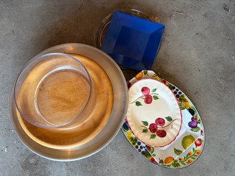 Various Platters And Large Lazy Susan
