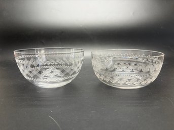 Stunning Needle Etched Bowls
