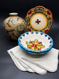 Vintage Corisca Plate And Bowls