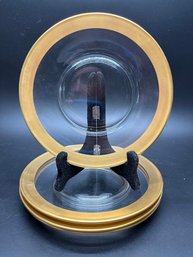 Gold Rimmed Dorthy Thorp Glass Plates Set Of 4