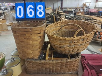 Lot Of 5 Baskets - Split Oak