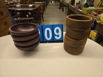 Two Sets Of Four Danish Salad Bowls