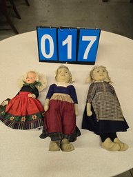 Lot Of Three Vintage Dolls