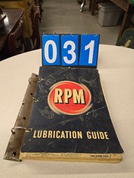 Vintage RPM Auto Lubrication Book