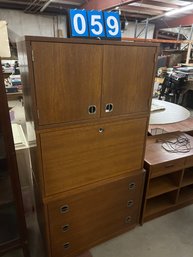 Mid Century Modern Stacking Bookcase Desk