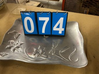 2 Signed Lenox Serving Metal Trays