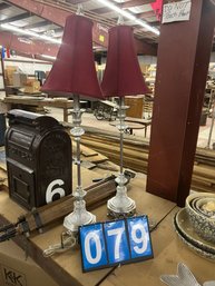 Pair Of Silver Lamps