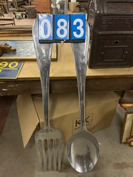 Large Fork And Spoon Aluminum