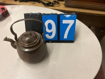 Early Brass And Copper Tea Pot