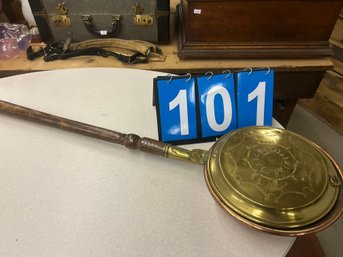 Early Copper And Brass Bed Pan Polished