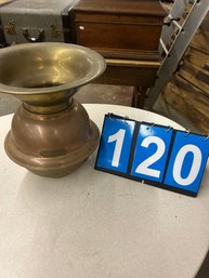 Brass And Copper Spitoon