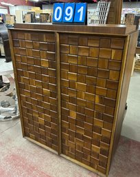 Mid Century Modern MCM Wardrobe Chiffarobe Chest With Square Paneled Front