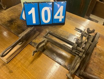 2 Iron Privies Incl An Apple Peeler And A Tobacco Cutter