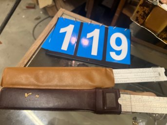 Lot Of 2 Engineer Slide Rules In Cases