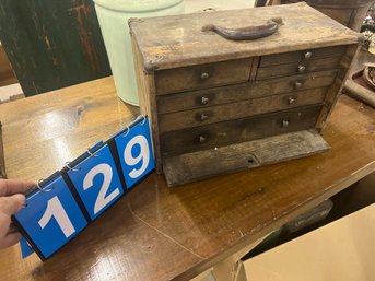 Machinest Cabinet With Handle And Front Hidden Lid That In Place Hides The Drawers