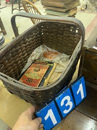 Splint Basket With Handle Along With A Sears Roebuck Catalog Reprint