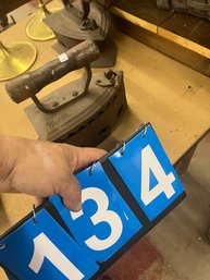 Large Size Sad Iron With Wooden Handle And Storage Compartment For Coal, Iron B