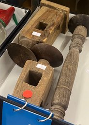 Lot 141 - Lot Of Three Wooden Primitive Items