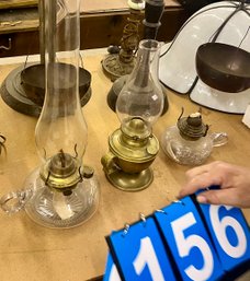 Lot Of 3 Vintage Finger Oil Lamps
