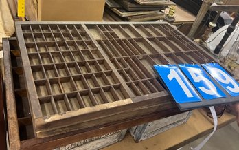 Lot Of 3 Antique Print Storage Drawers With Dividers