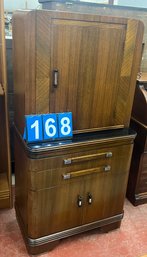 Walnut Fancy Art Deco Dental Cabinet In Beautiful Condition