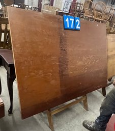 Adjustable Architects Drafting Table With Trestle Base And Metal Hardware, Table A