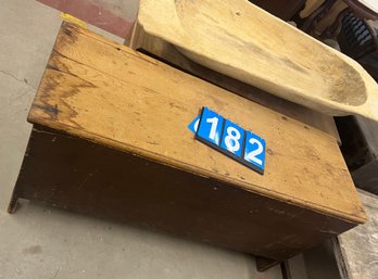 Pine Bootjack End Primitive 6 Board Blanket Chest