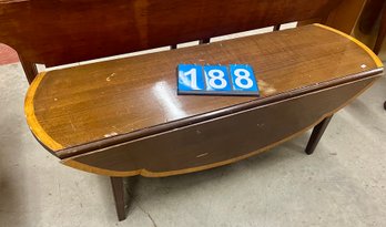 Contemporary Mahogany Cross-banded Coffee Table With Drop Leaves