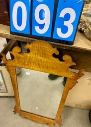 Chippendale Style Tiger Maple Dressing Hanging Mirror
