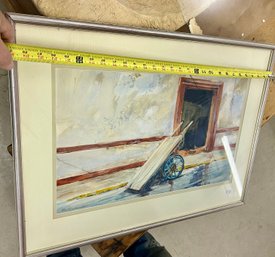 Lot 232 - Watercolor, 'Tipped Wagon In The Street', Sgd L.r. 'Kay Kendra'