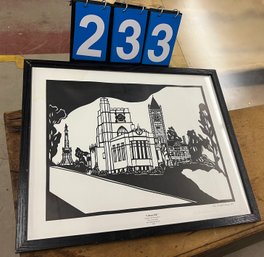 Print, 'Library Hill' Paper Cutting By Peter Michael Martin, 1994