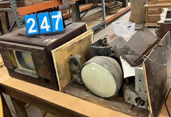 Lot Of Two Televisions In Early Design, As Found