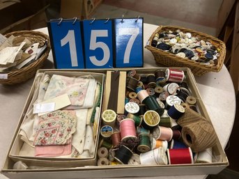 3 Boxes Of Vintage Sewing Material